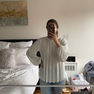 Zara White Studded Top